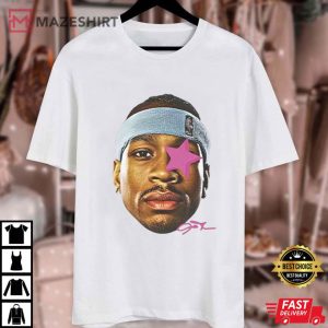 Allen Iverson Pink Star Basketball NBA Vintage Graphic T Shirt (4)