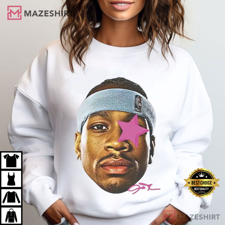 Allen Iverson Pink Star Basketball NBA Vintage Graphic T-Shirt Allen Iverson Pink Star Basketball NBA Vintage Graphic T-Shirt