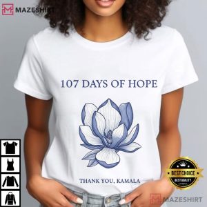 Kamala Harris 107 Days Of Hope Tribute Floral Feminist Political T-Shirt