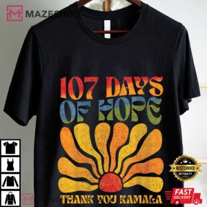 107 Days Of Hope Thank You Kamala Floral Political Feminist T Shirt (1)