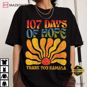 107 Days Of Hope Thank You Kamala Floral Political Feminist T Shir