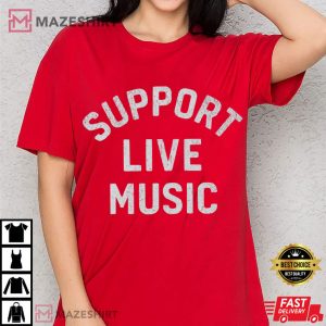 Support Live Music Vintage Music Lover Indie Concert T Shirt (3)