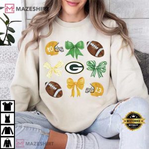 Green Bay Packers Football Coquette Bow NFL Fan Gift T Shirt (4)