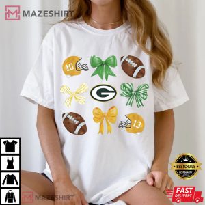 Green Bay Packers Football Coquette Bow NFL Fan Gift T-Shirt