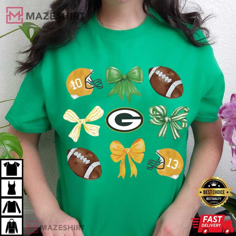 Green Bay Packers Football Coquette Bow NFL Fan Gift T-Shirt Green Bay Packers Football Coquette Bow NFL Fan Gift T-Shirt