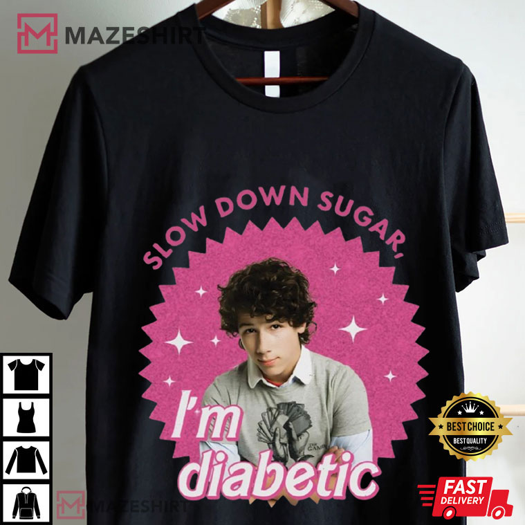 Nick Slow Down Sugar I'm Diabetic Vintage 20th Anniversary Of Jonas Brothers T-Shirt Nick Slow Down Sugar I'm Diabetic Vintage 20th Anniversary Of Jonas Brothers T-Shirt