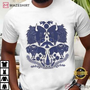Celestial Bison And Birds Nature Lovers Animal T Shirt (3)