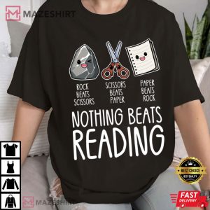 Book Lovers Nothing Beats Reading Matching Rock Scissors Paper Bookish (1)