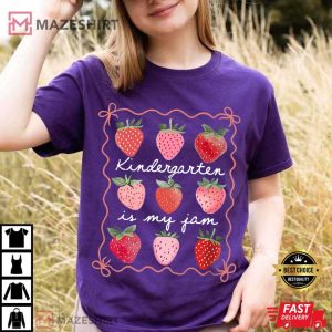 Kindergarten Is My Jam Strawberry Teacher Comfort Colors T-Shirt