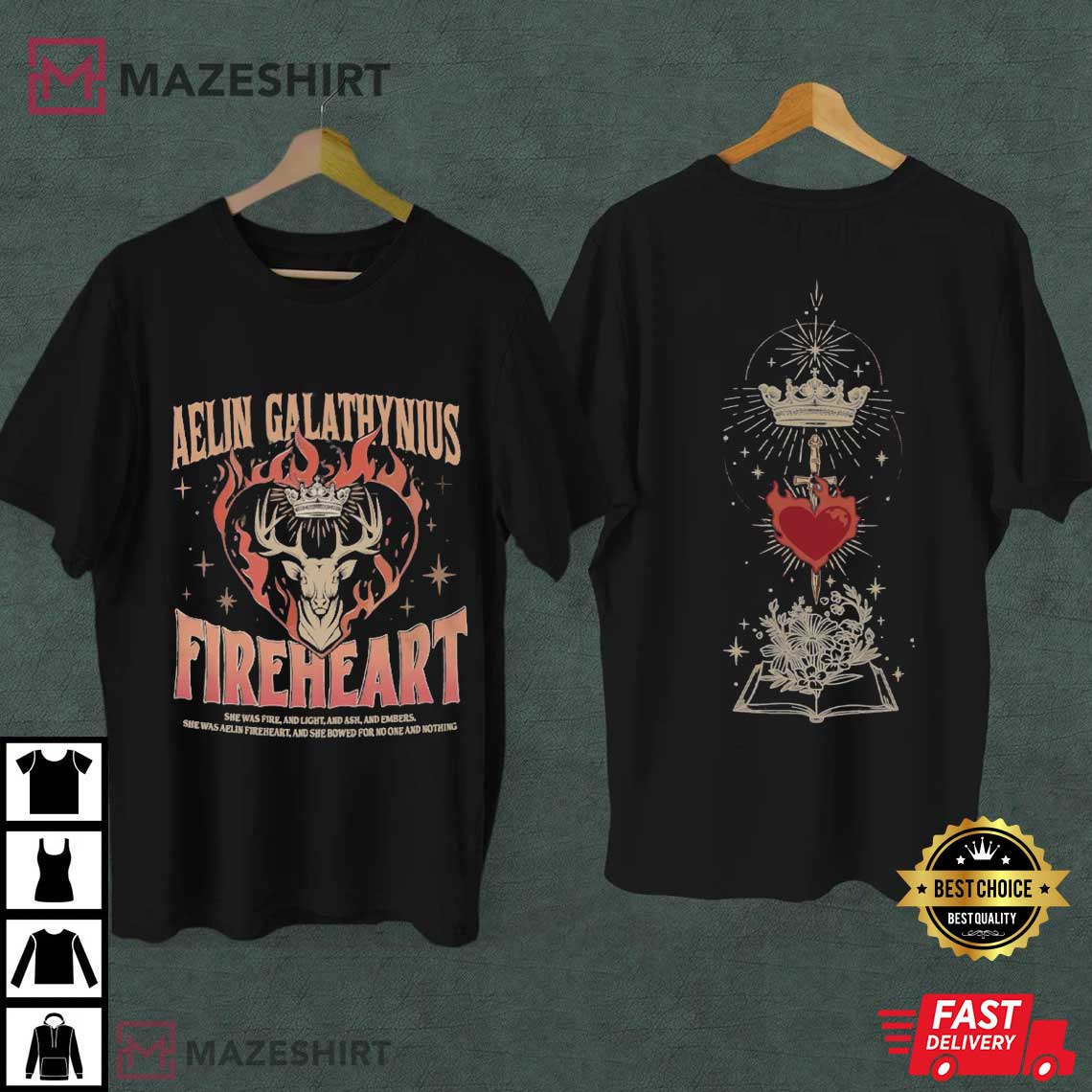 Throne Of Glass Fireheart Aelin Galathynius Fan Gift T-Shirt Throne Of Glass Fireheart Aelin Galathynius Fan Gift T-Shirt
