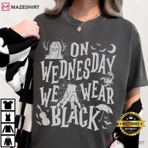 On Wednesdays We Wear Black Goth Spooky Season Comfort Colors T-Shirt