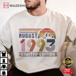 August Est 1993 30th Custom Birthday Year Number Limited Edit (3)