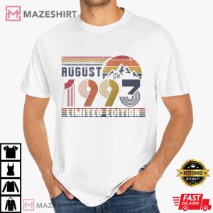 August Est 1993 30th Custom Birthday Year Number Limited Edit