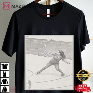 Kelsey Plum Throwing Basketball Los Angeles Sparks T Shirt (2)