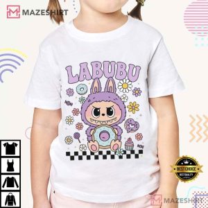 Labubu Floral Donut Pastel Cartoon Character Cute Kawaii T-Shirt