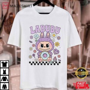 Labubu Floral Donut Pastel Cartoon Character Cute Kawaii T Shirt (2)
