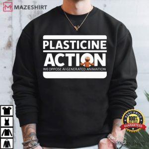 Plasticine Action We Oppose AI Generated Animation T Shirt (7)
