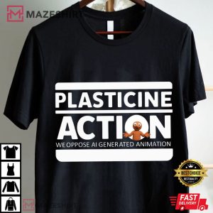 Plasticine Action We Oppose AI Generated Animation T Shirt (1)