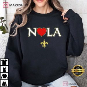 Love Nola New Orleans Saints Fleur De Lis Heart NFL T Shirt (4)
