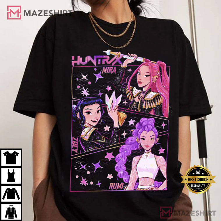 T-shirt Enfant Demon Hunters Huntrix - Manches Courtes, Plusieurs Couleurs, Taille 2-14 Ans, Coton-polyester
