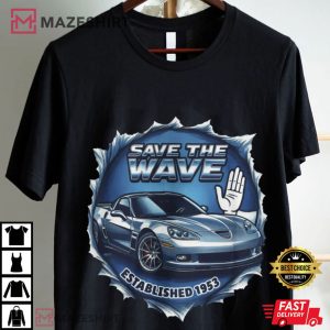 Car Lovers Corvette Sports Car Save The Wave T Shirt (2)