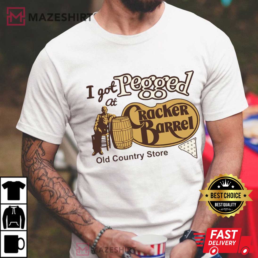 I Got Pegged At Cracker Barrel Old Country Store Funny Meme T-Shirt I Got Pegged At Cracker Barrel Old Country Store Funny Meme T-Shirt