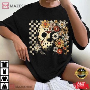 Jason Voorhees Killer Halloween Floral Movie Horror Characters T Shi (3)