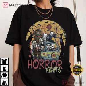 Halloween Horror Nights 2025 Horror Characters Trick Or Treat T Shirt (4)