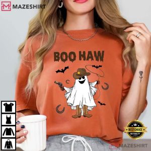 Boo Haw Funny Ghost Cowboy Western Halloween Comfort Colors T Shirt (3)