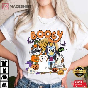 Booey Halloween Spooky Cartoon Witchy Bats T Shirt (4)