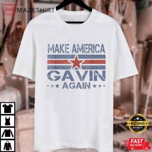 Gavin Newsom Make America Gavin Again Patriotic USA Flag Political T Shirt (1)