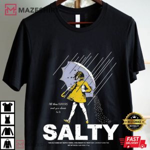 Salty Girl All These Flavors Girl Holding Umbrella Funny Meme T Shirt (1)