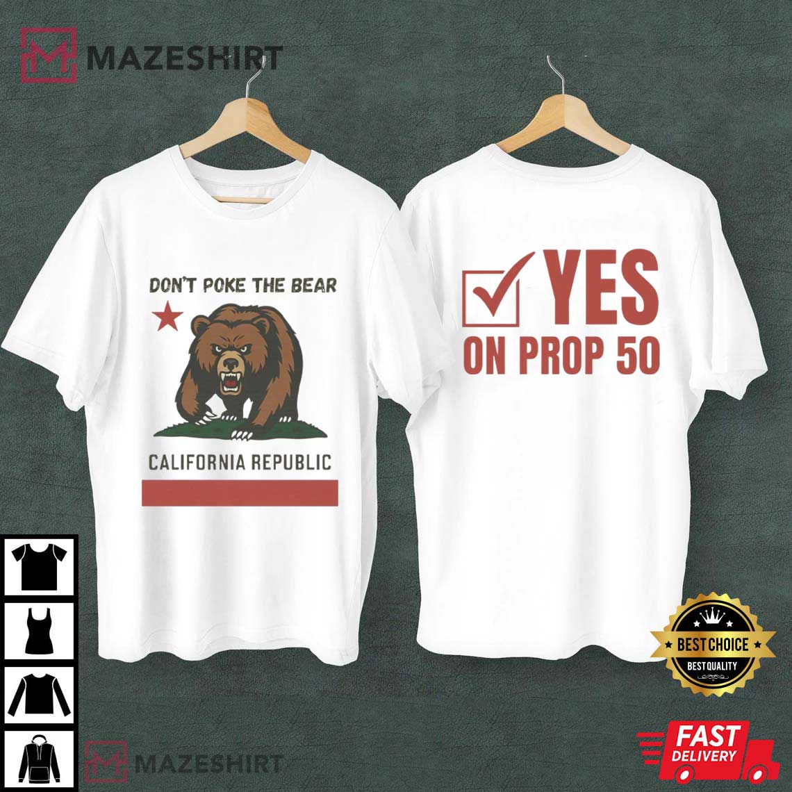 Don't Poke The Bear California Activist Yes On Prop 50 T-Shirt Don't Poke The Bear California Activist Yes On Prop 50 T-Shirt