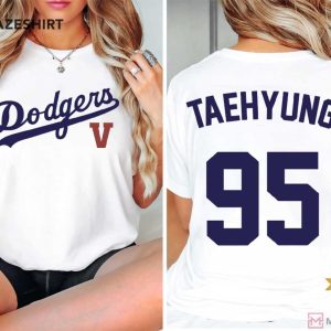 BTS V LA Dodgers First Pitch Commemorative Kpop Merch T Shirt (2)