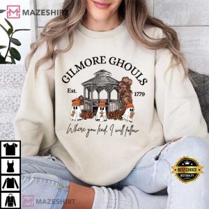 Stars Hollow Fall Leaves Gilmore Ghouls Ghost Halloween T Shirt (1)