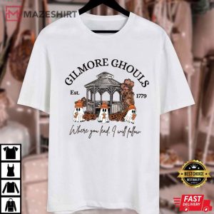 Stars Hollow Fall Leaves Gilmore Ghouls Ghost Halloween T Shirt (2)