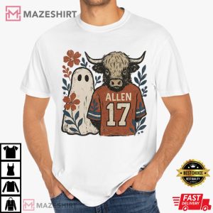 Lets Go Boo Buffalo Allen 17 Spooky Floral Ghost Halloween T-Shirt