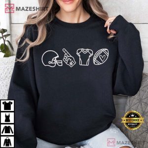 Football Mom Cute Football Season T Shirt (1)