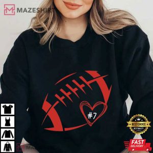 Football Heart Game Day Custom T Shirt (4)