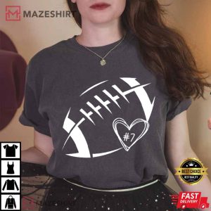 Football Heart Game Day Custom T-Shirt