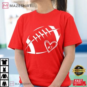Football Heart Game Day Custom T Shirt (3)