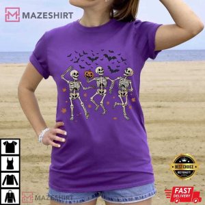 Fuck Trump Dancing Skeleton Halloween Spooky Secret Message T Shirt (3)