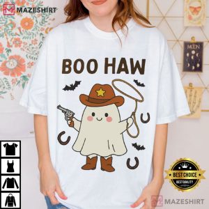 Boo Haw Vintage Western Cowboy Halloween Ghost T-Shirt