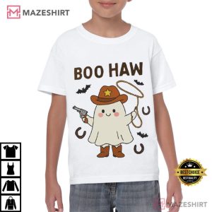 Boo Haw Vintage Western Cowboy Halloween Ghost T Shirt (3)