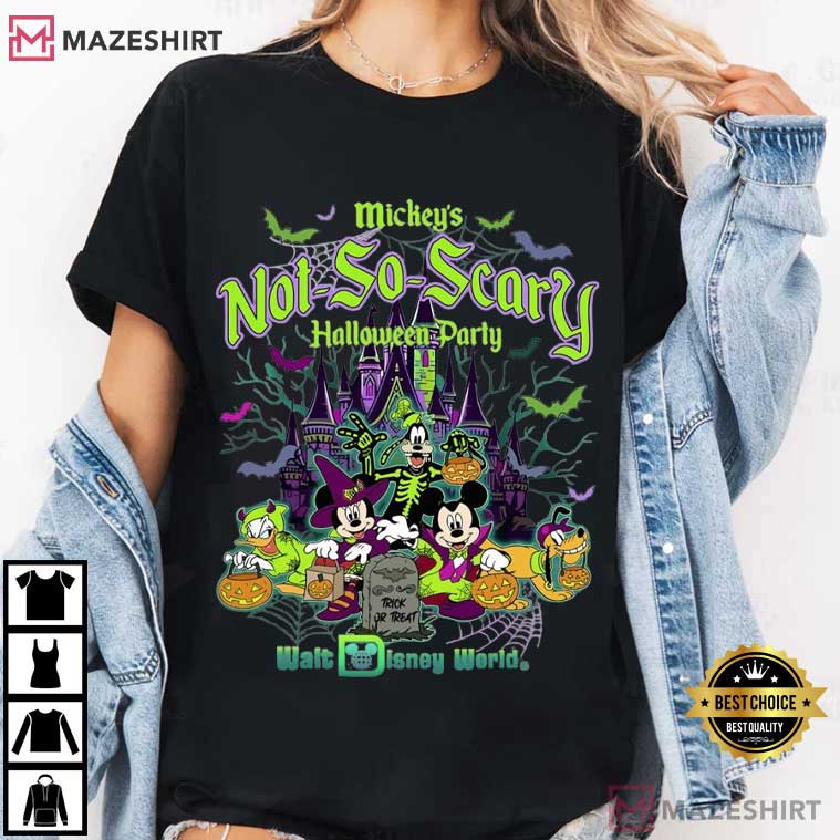 Mickey Not So Scary Halloween Party Castle Disney T-Shirt Mickey Not So Scary Halloween Party Castle Disney T-Shirt