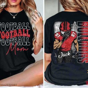 Football Mom Custom Your Name Number T-Shirt