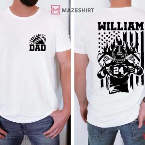 Football Dad Custom Name And Number Sports T-Shirt