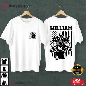 Football Dad Custom Name And Number Sports T Shirt (2)