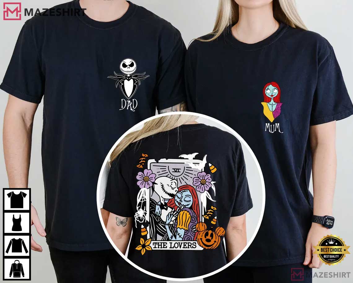Jack Skellington And Sally Nightmare Before Christmas Couple Halloween T-Shirt Jack Skellington And Sally Nightmare Before Christmas Couple Halloween T-Shirt