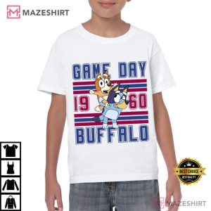 Bluey Dog And Bingo Cartoon Game Day Buffalo Football T Shirt (4)